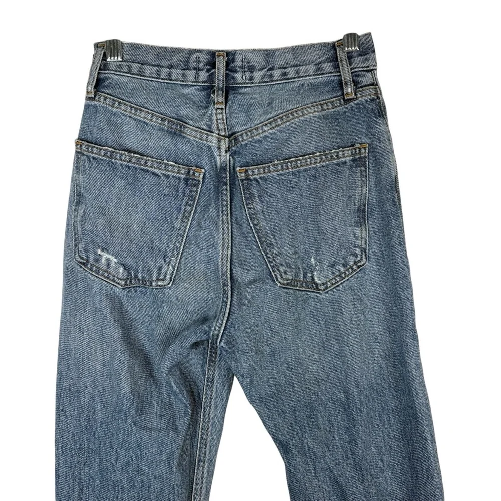 Agolde 90's Pinch Waist Jeans in Rule Womens 23 Distressed Denim High Waisted